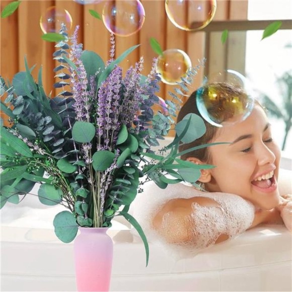52 PCS Mix Dried Eucalyptus & Lavender Flowers Bundles for Shower, 17'' Natural - Picture 6 of 7